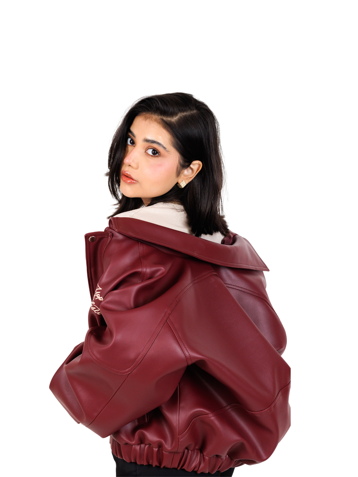 Vintage Cherry Red Bomber Jacket