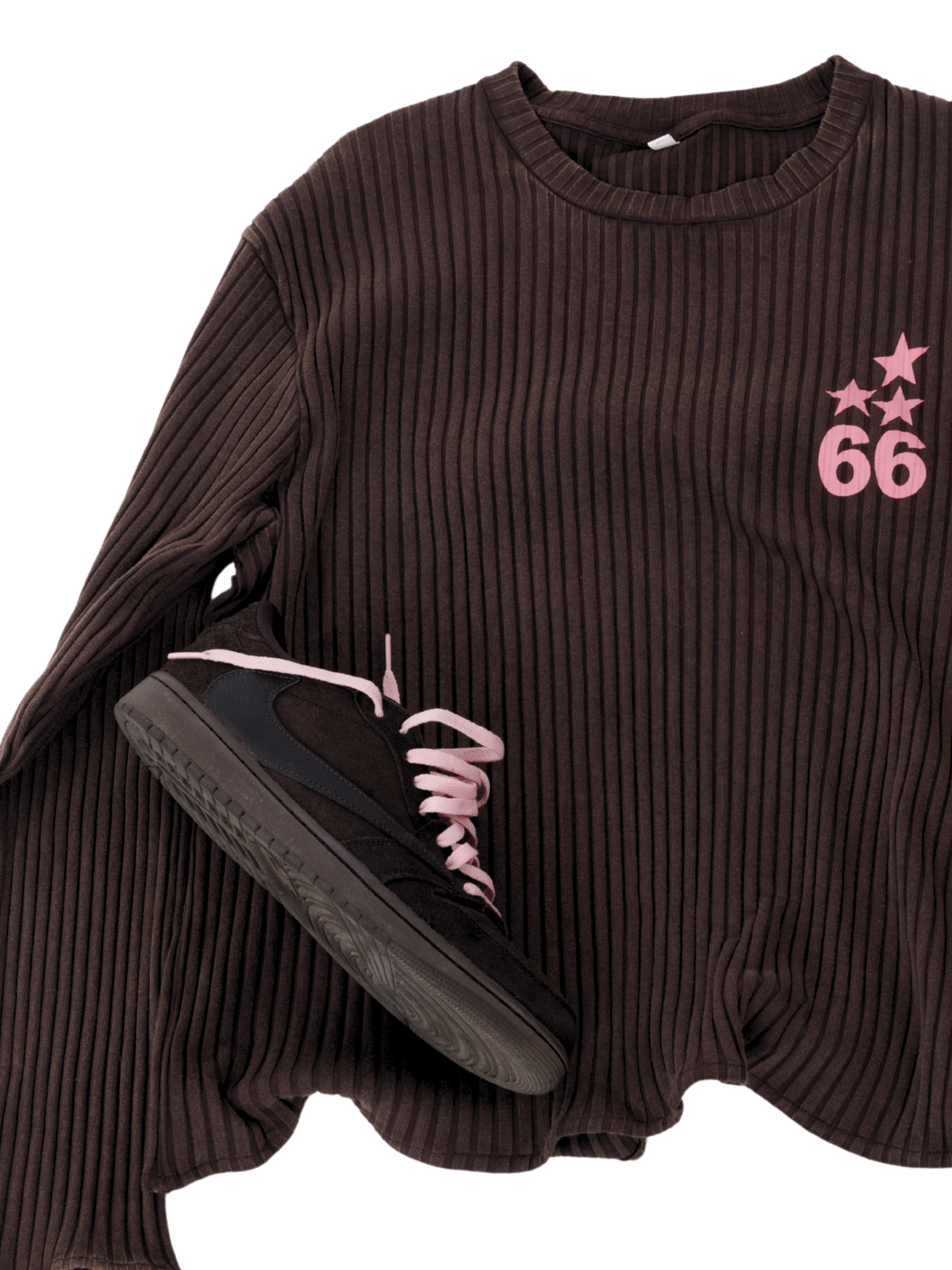 Brown Washed Ribbed Tee - Limited Edition