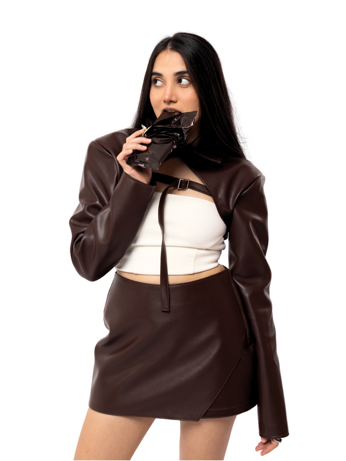 Vintage Brown Mini Skirt