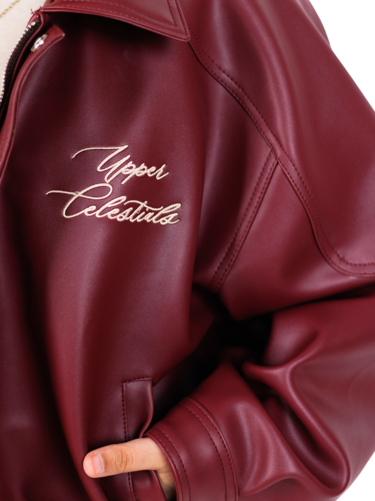 Vintage Cherry Red Bomber Jacket